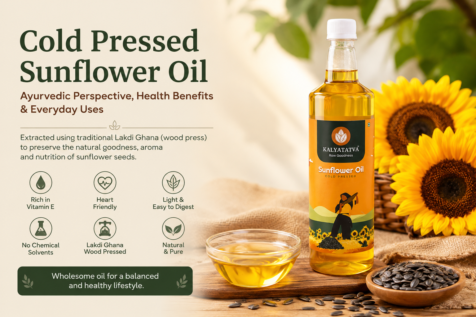 Cold Pressed Sunflower Oil: Ayurvedic Perspective, Health Benefits & Everyday Uses