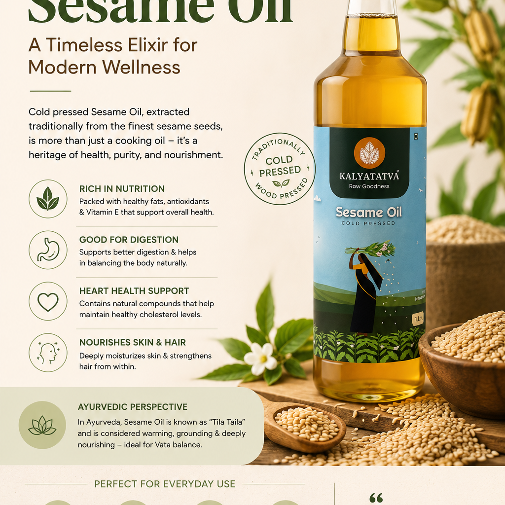 Sesame Oil in Ayurveda: Benefits, Uses & Why It's a Daily Essential (Til Ka Tel)